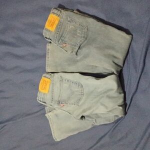 NEW Lot Of 2 Levi's 510 Skinny Light Blue Destructed Jeans Size 7X